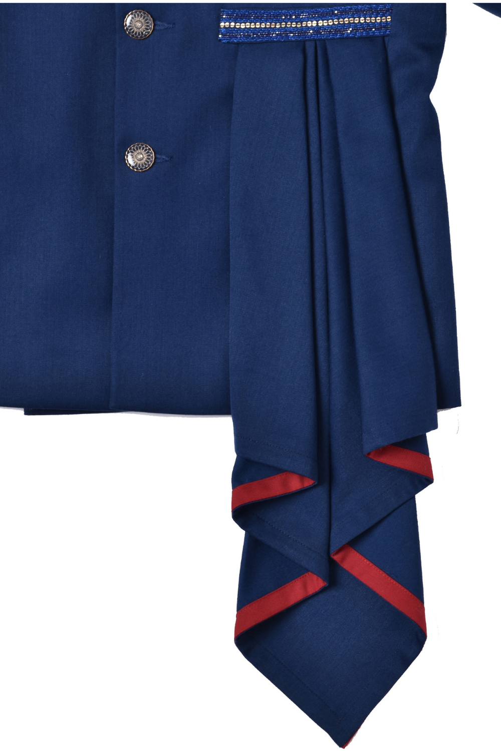 Blue Jodhpuri With Drape