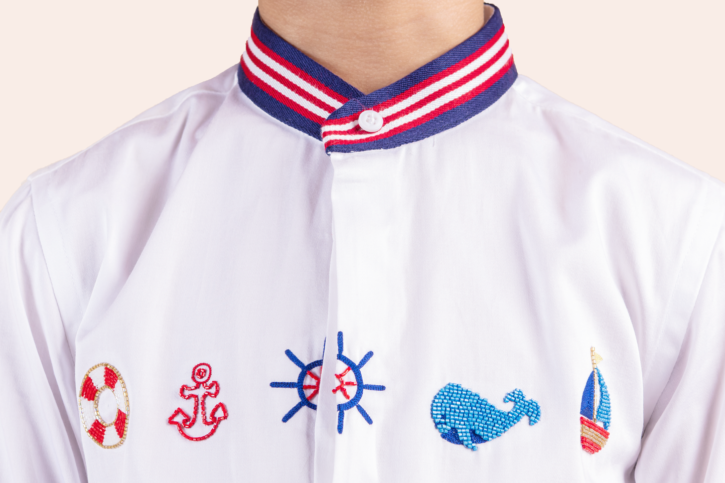 Sea Theme Embroidered Boys Shirt