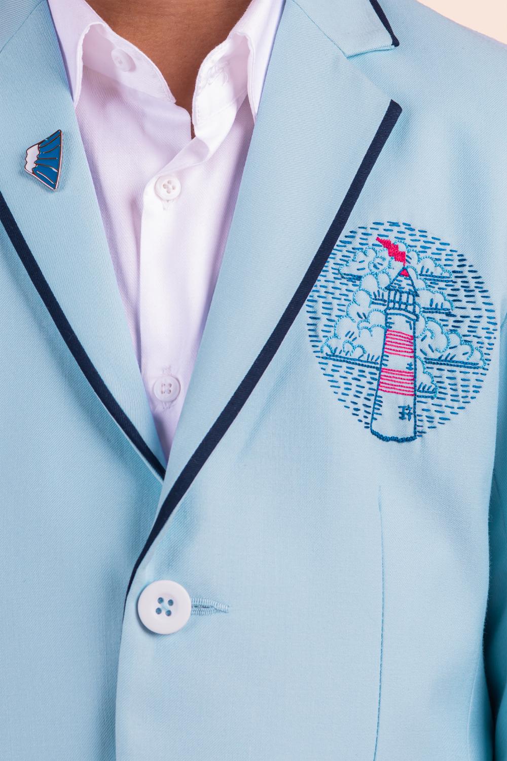 Blazer With Lighthouse Embroidery