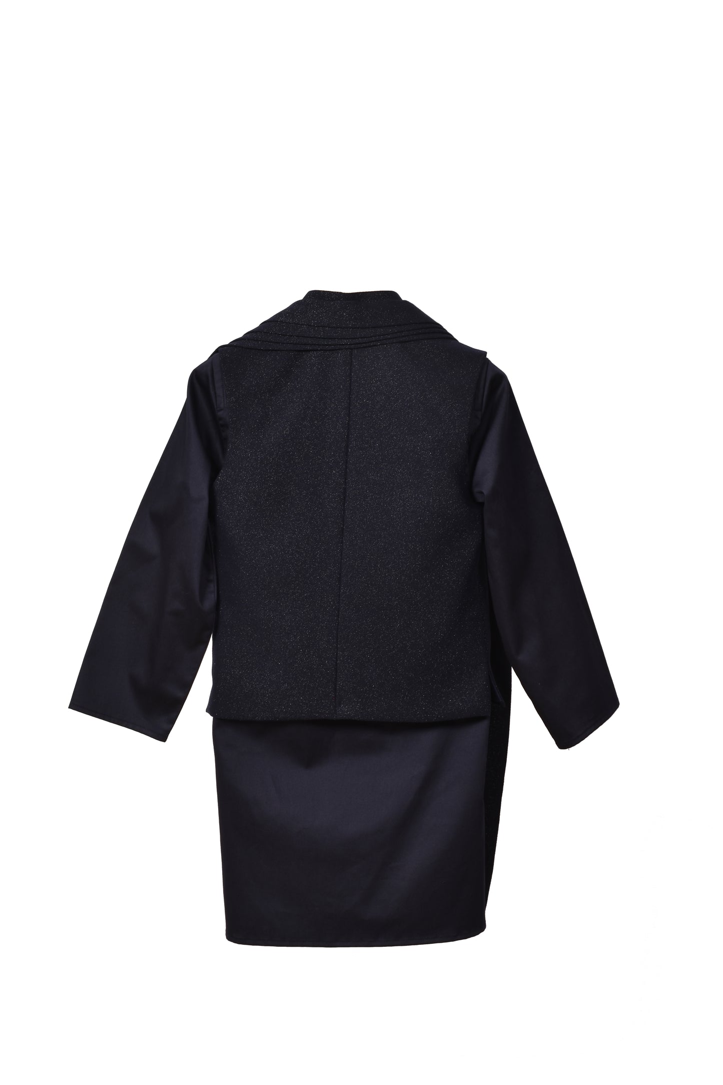 Black Ethnic Bandi Kurta Set with Stole