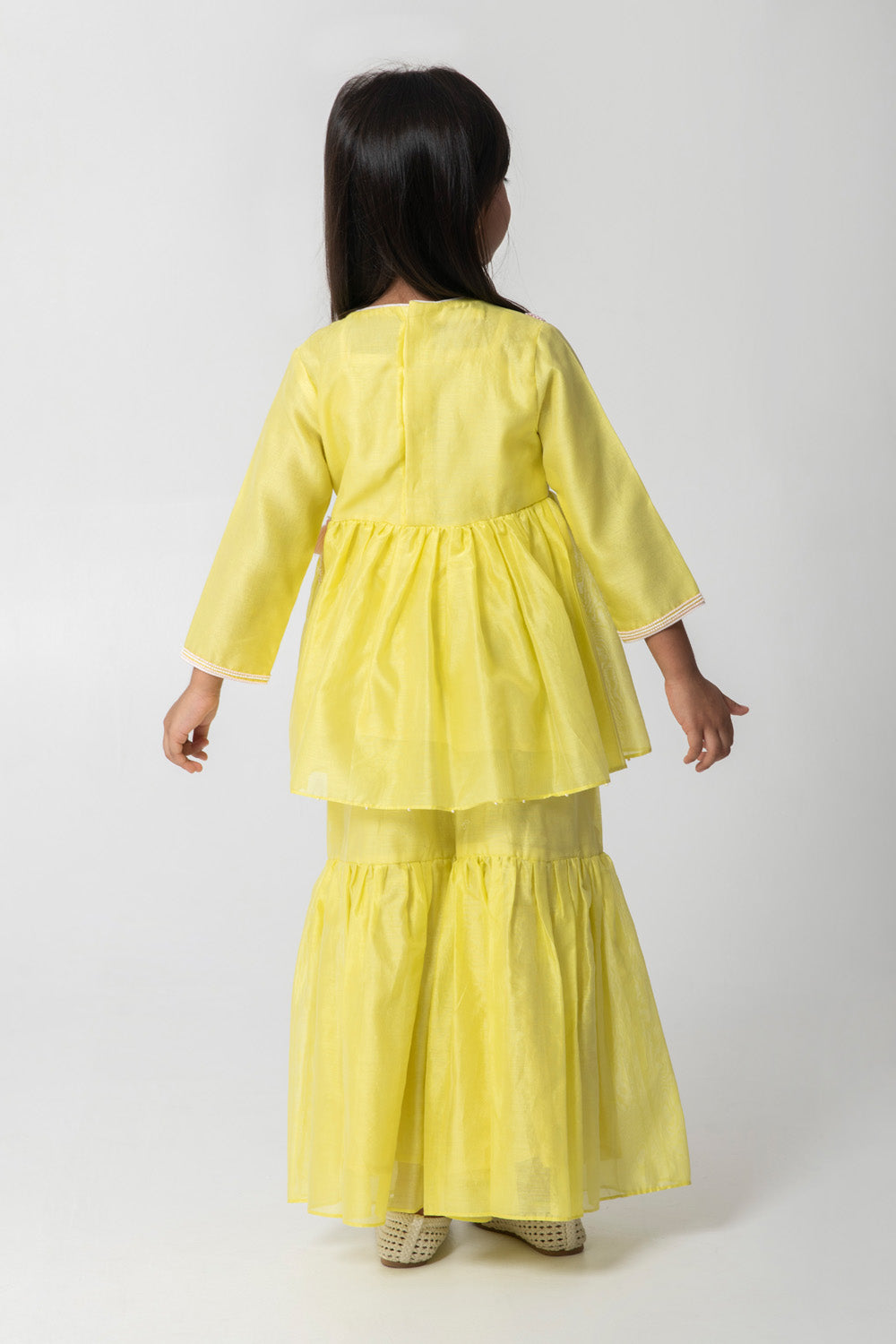 Ethnic Sharara Set In Bright Lemon Color
