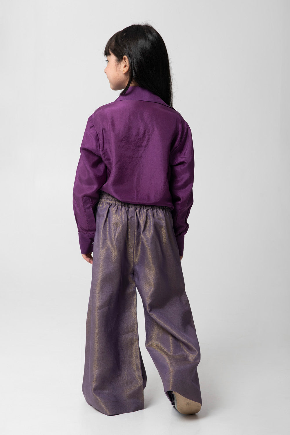 Purple Colour Indowestern Shirt With Matching Shimmery Pants