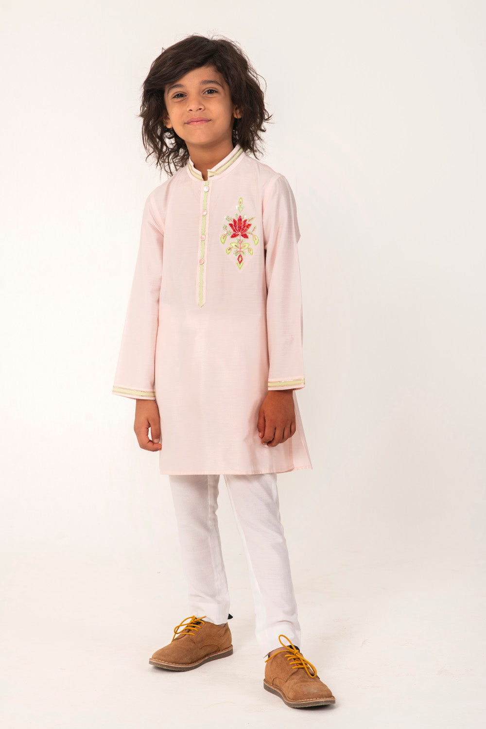 LOTUS EMBROIDERY CHEST MOTIF KURTA