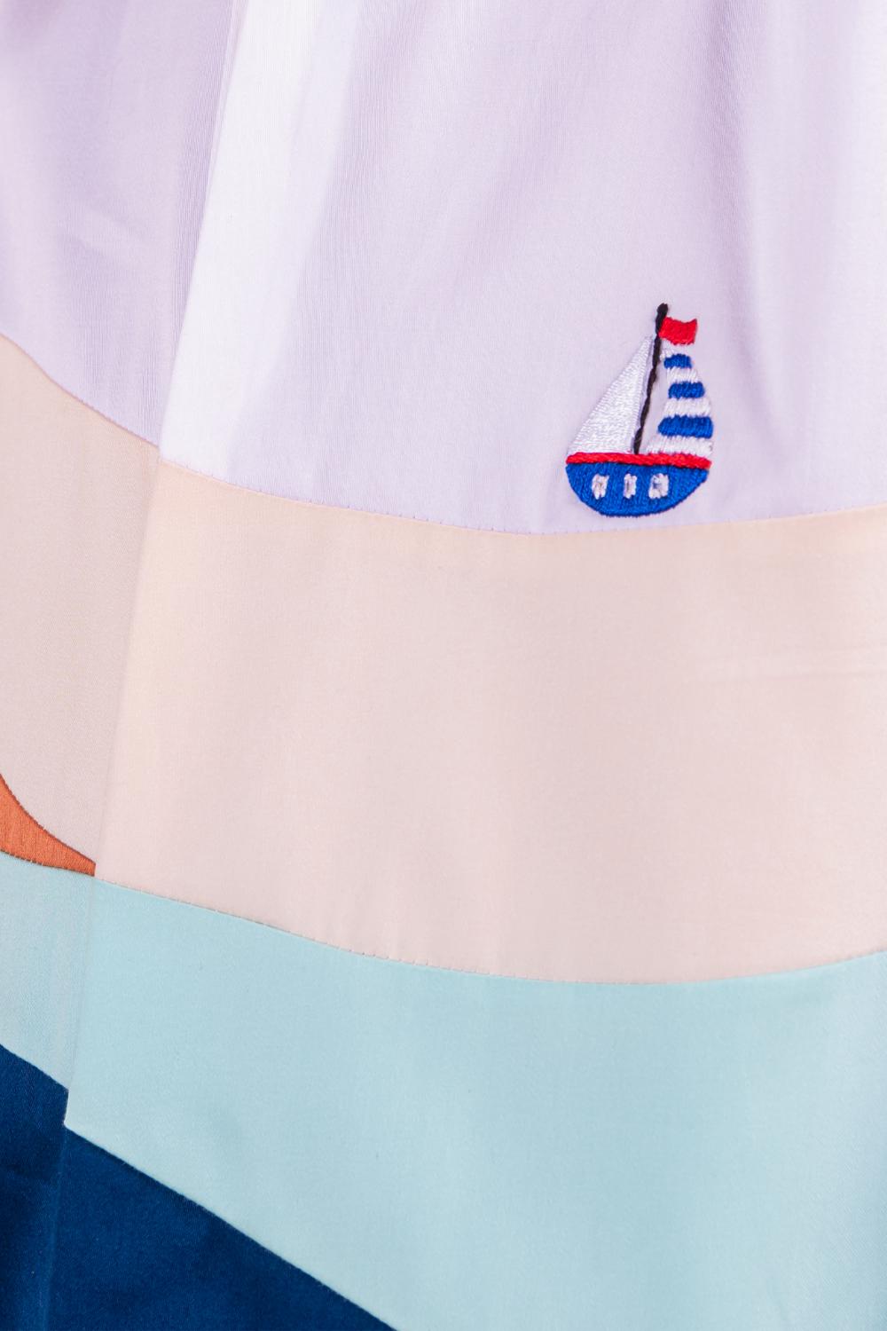BOAT EMBROIDERY IN WAVE SHIRT