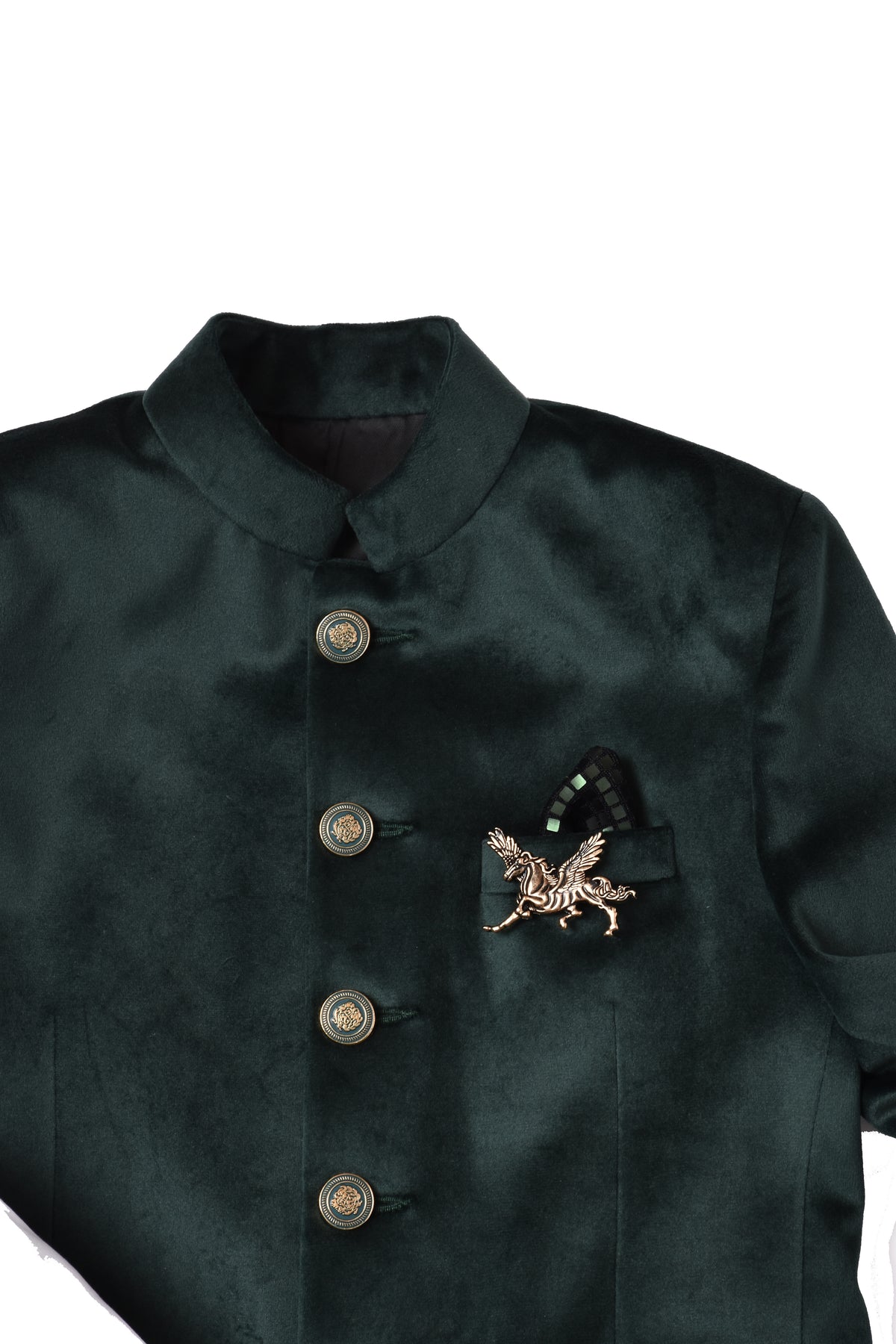 Green Velvet, Jodhpuri Set.