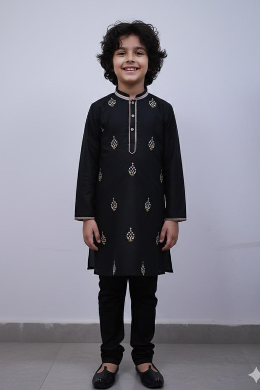 BLACK BOOTI KURTA