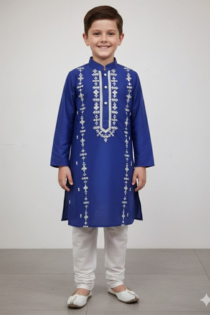 Royal blue mirror kurta set