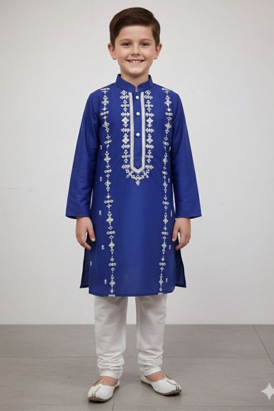 Royal blue mirror kurta set