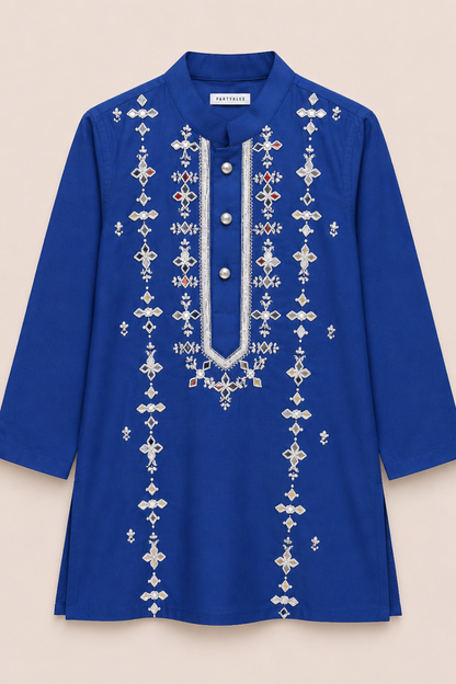 Royal blue mirror kurta set