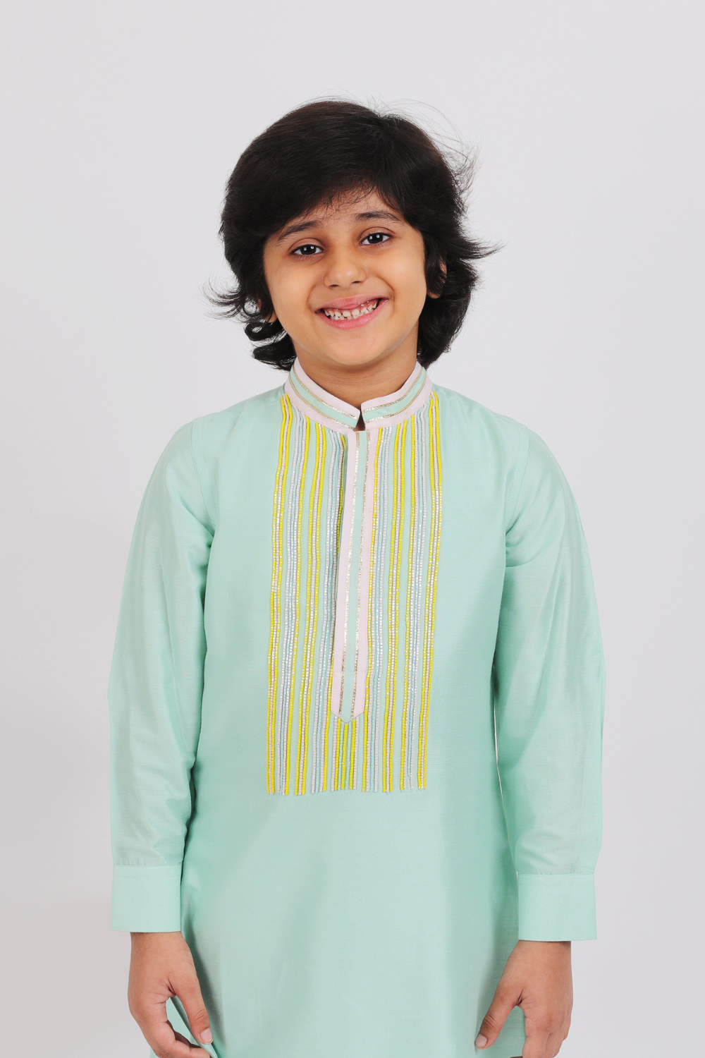 Sea Green Cotton Silk Kurta.