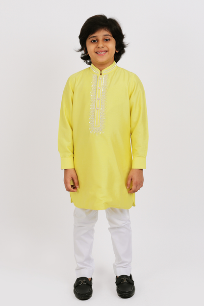 Yellow Embroidered Kurta Set