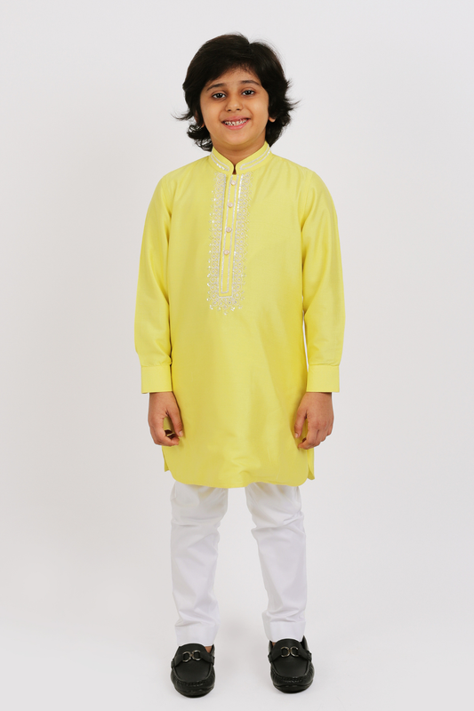 Yellow Embroidered Kurta Set