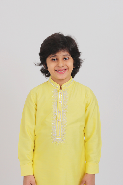 Yellow Embroidered Kurta Set