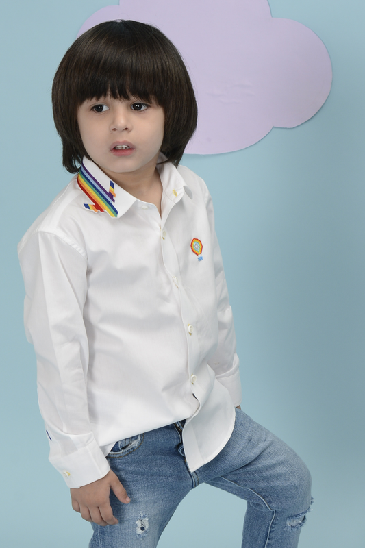 Rainbow Collar  shirt