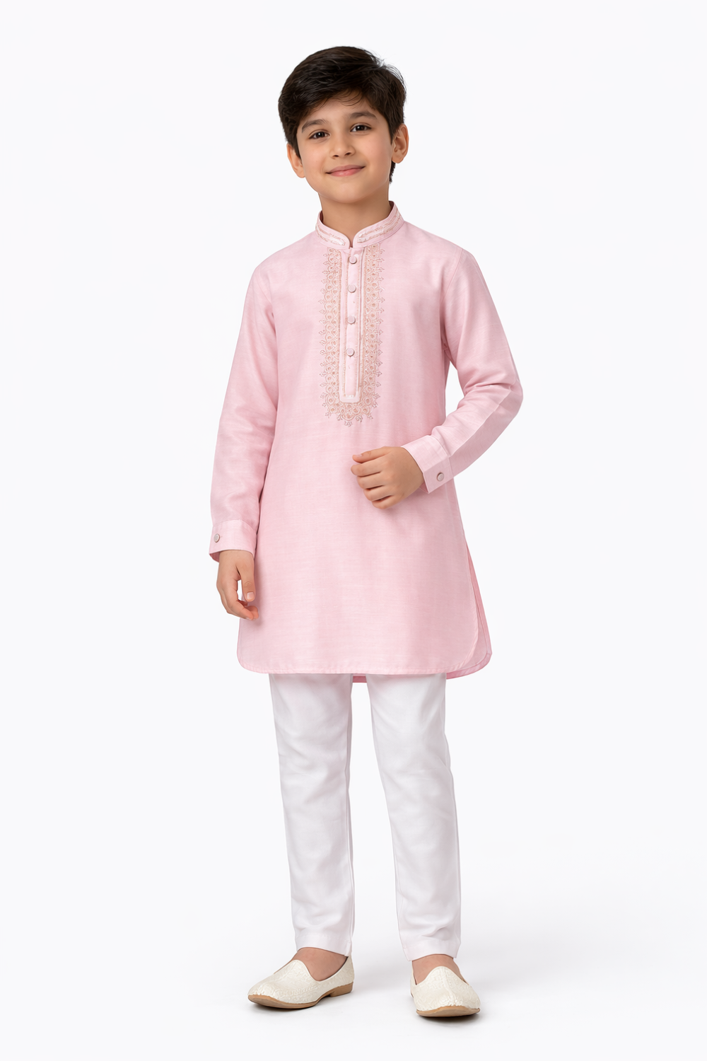 Onion Pink Embroidered Kurta Set