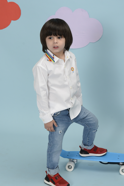 Rainbow Collar  shirt