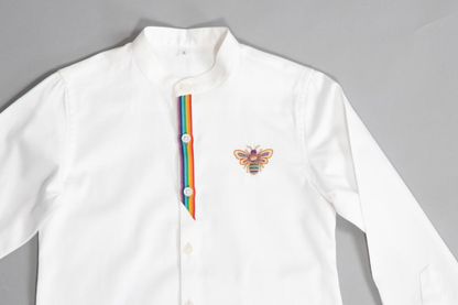 LETS BUSS THE TOWN WITH A RAINBOW BEE SHIRT.