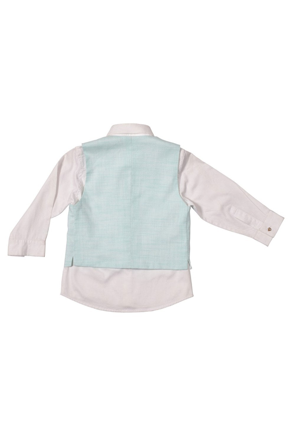 Dino Motif Sea Green Waistcoat Set