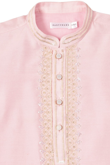 Onion Pink Embroidered Kurta Set