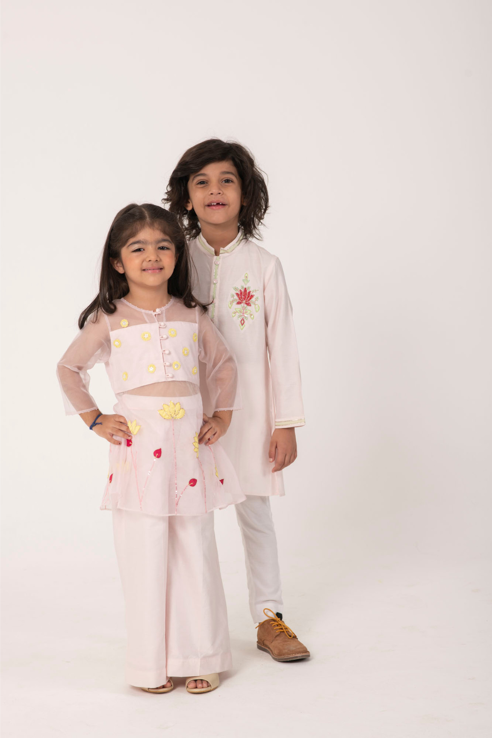 Kids Twinning Cotton Kurta Pant Set | Girl & Boy Matching Ethnic Wear