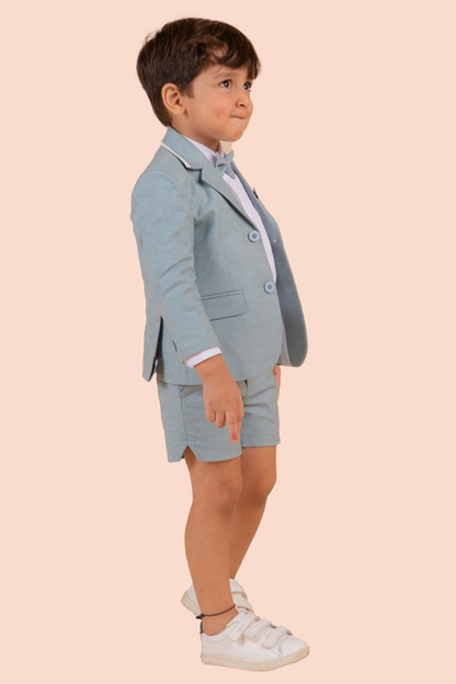 Blazer With Shorts, Shirt And Bow