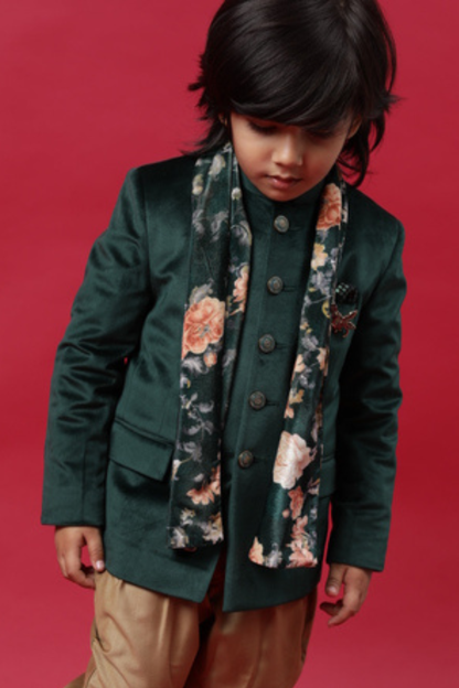 Green Velvet, Jodhpuri Set.