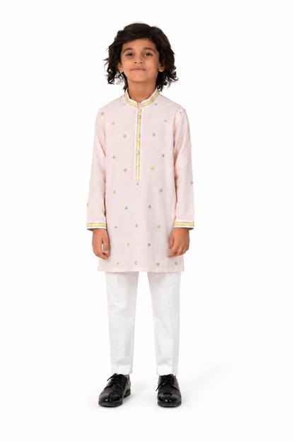Pink Booti  kurta