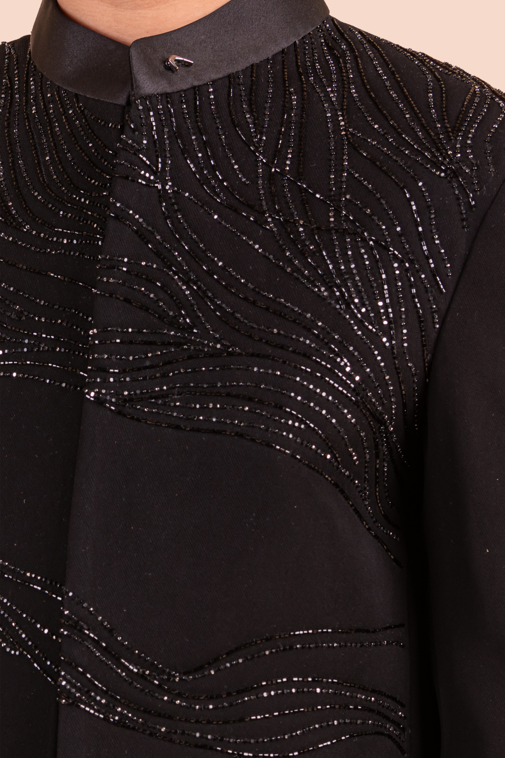 Black Jodhpuri With Hand Embroidery In Self