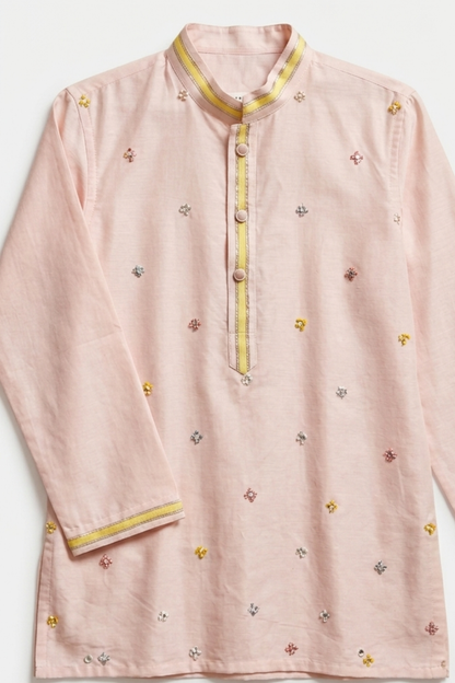 Pink Booti  kurta