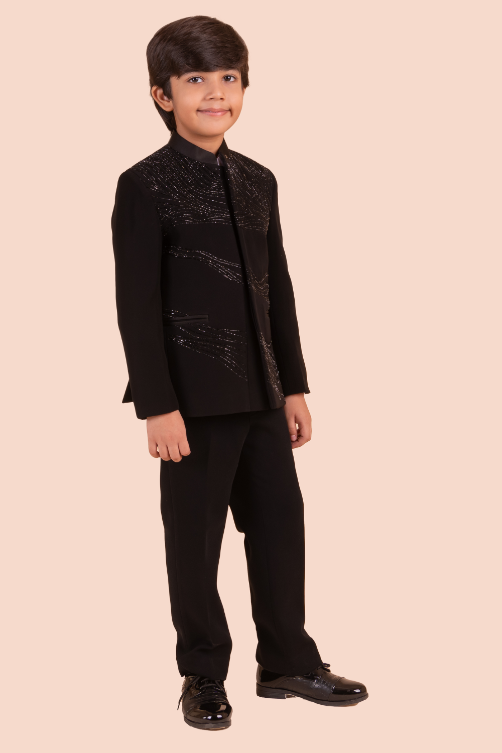 Black Jodhpuri With Hand Embroidery In Self