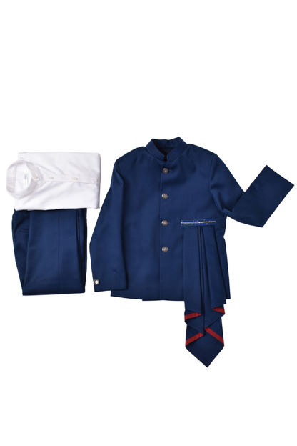 Blue Jodhpuri With Drape