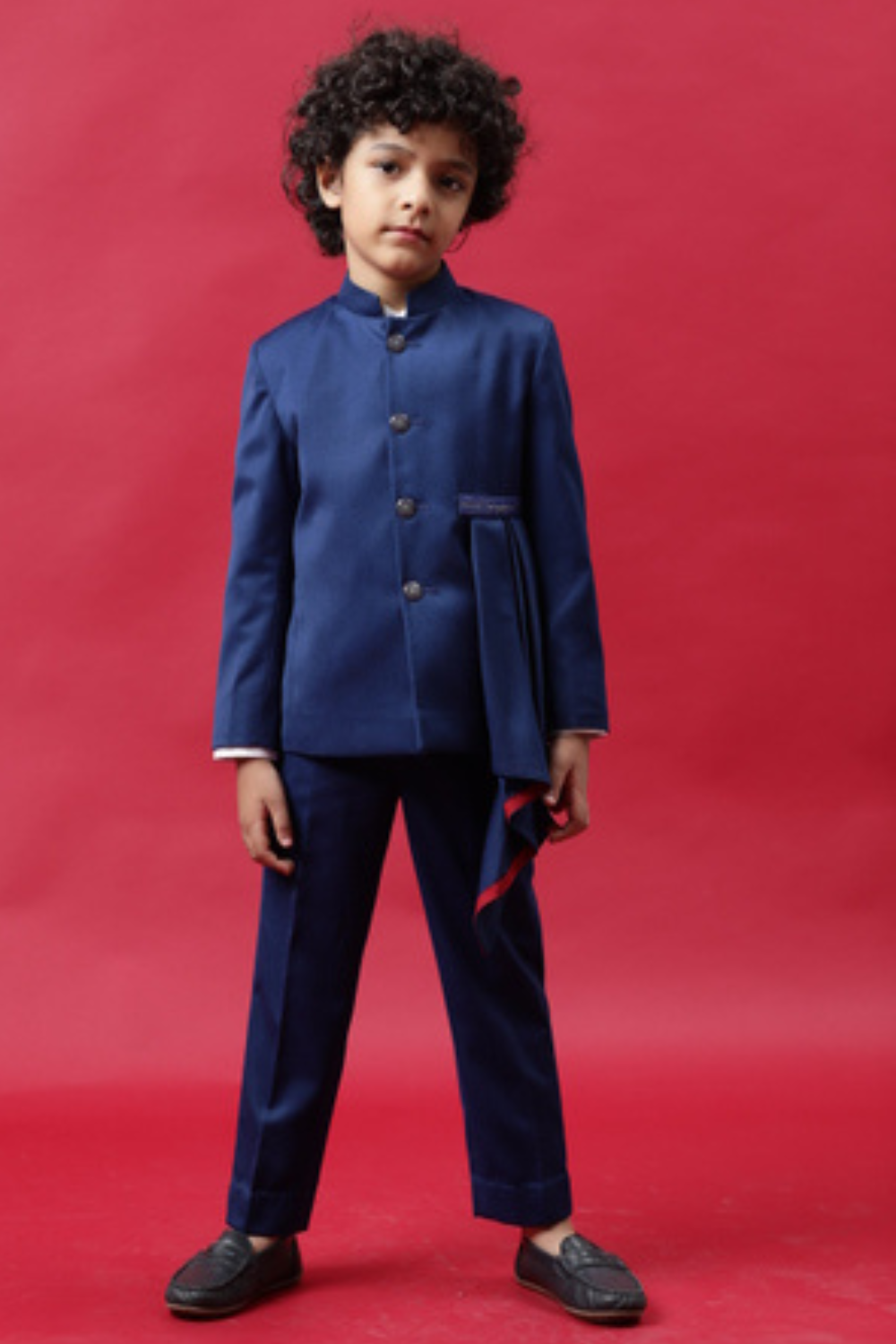 Blue Jodhpuri With Drape