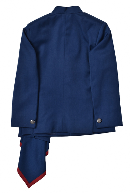Blue Jodhpuri With Drape