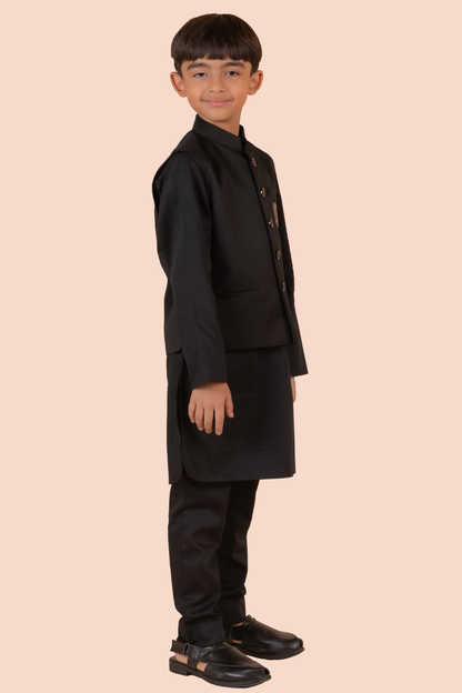 BLACK HORSE EMBROIDERED BANDI KURTA SET