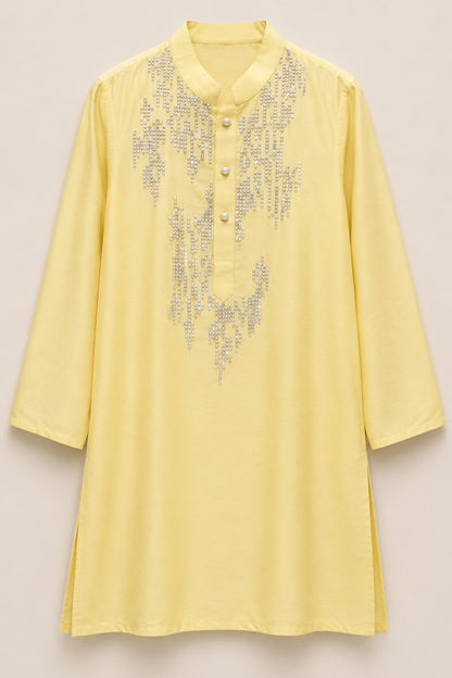 YELLOW SEQUENCE KURTA SET