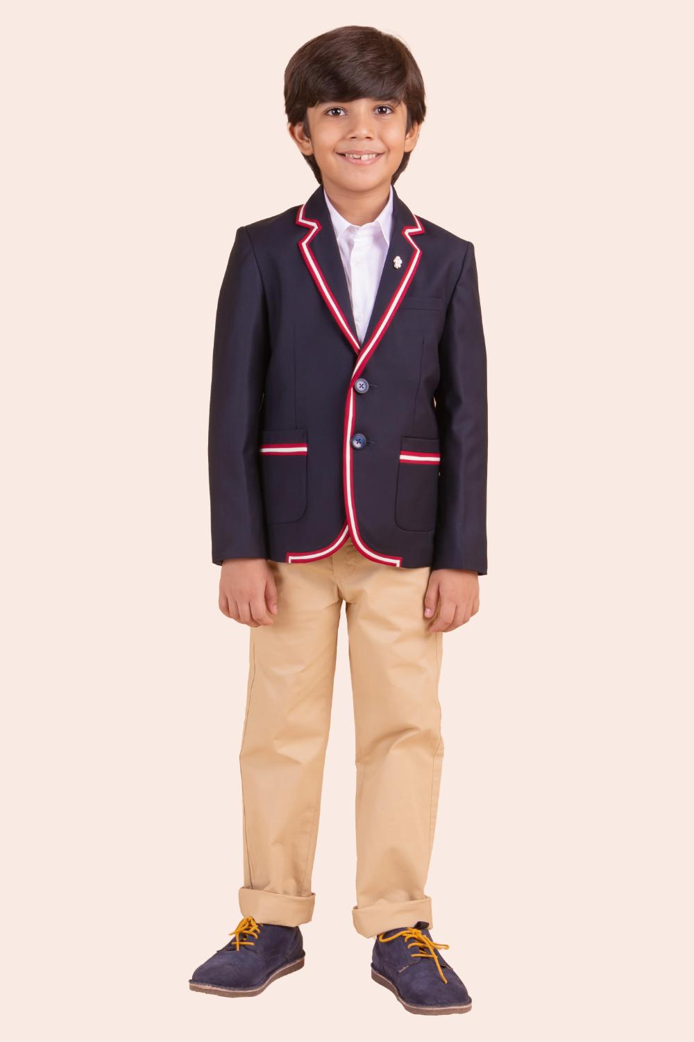 Blazer With Contrast Colorful Taping