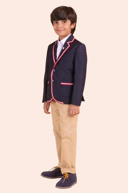 Blazer With Contrast Colorful Taping