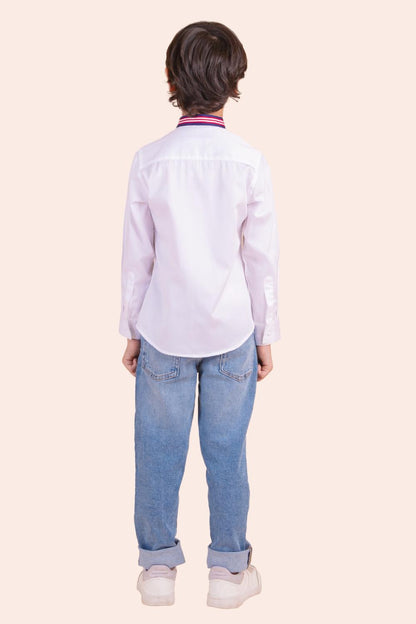 Sea Theme Embroidered Shirt