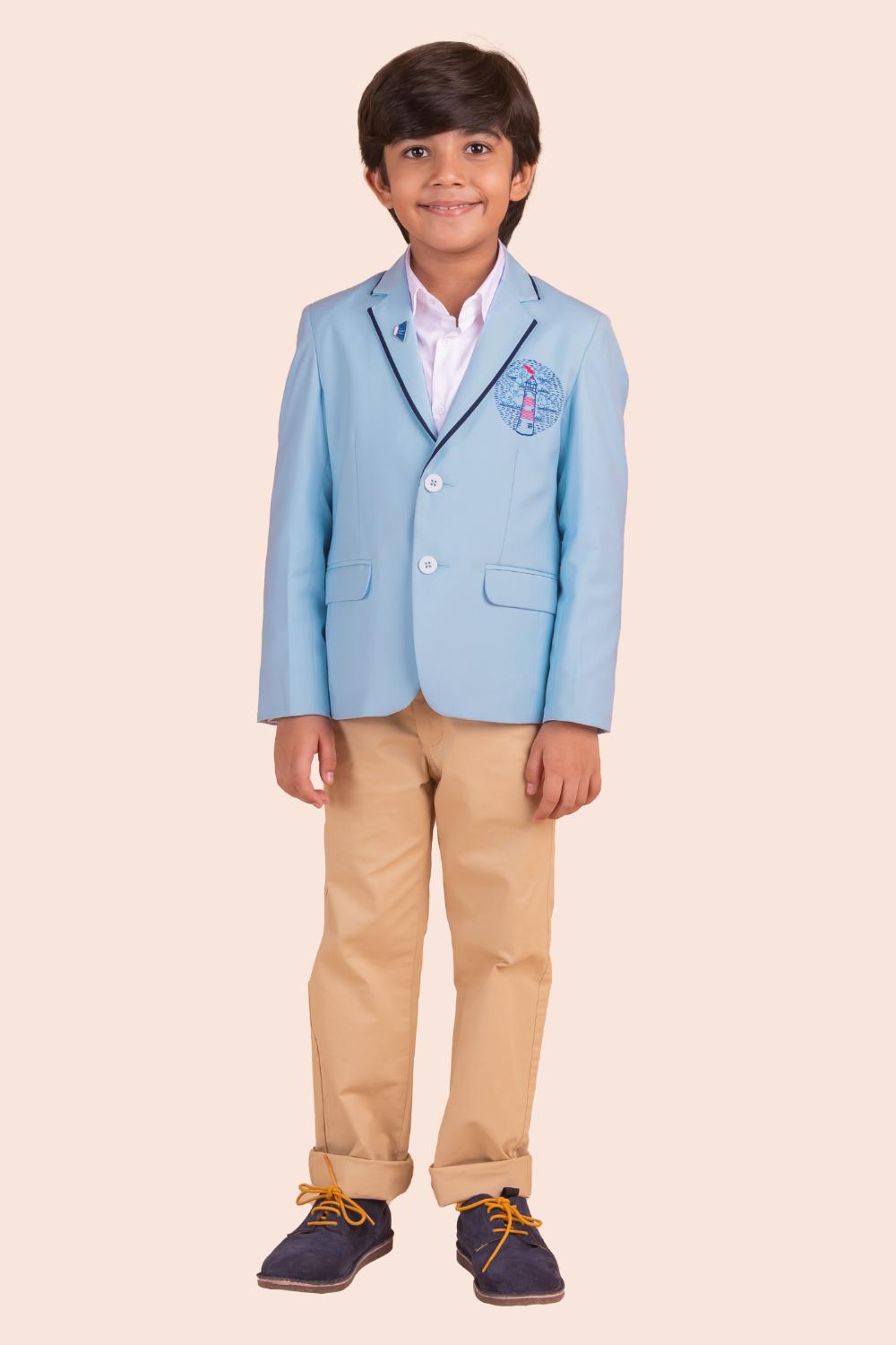 Blazer With Lighthouse Embroidery