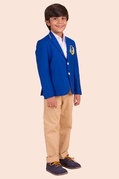 Blue Blazer With Character Embroidery