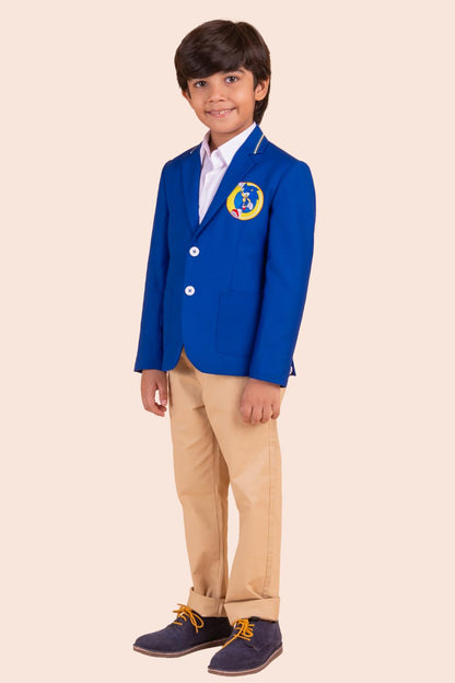 Blue Blazer With Character Embroidery