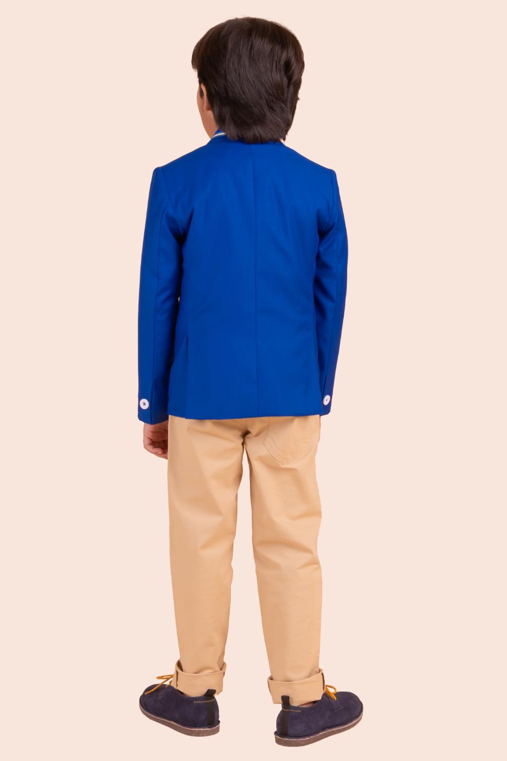 Blue Blazer With Character Embroidery