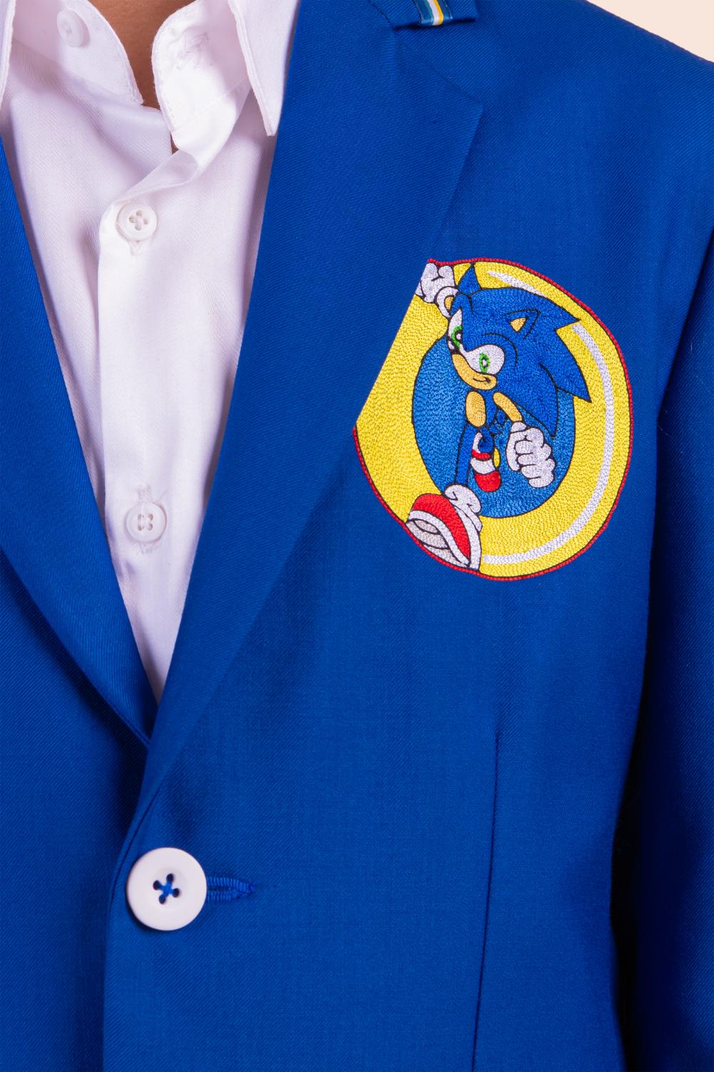 Blue Blazer With Character Embroidery