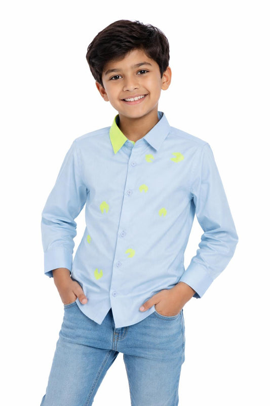 Grey Neon Packman Shirt