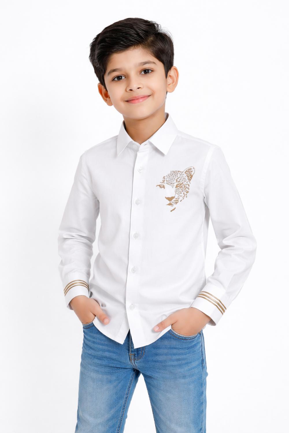 White Cheeta  Shirt