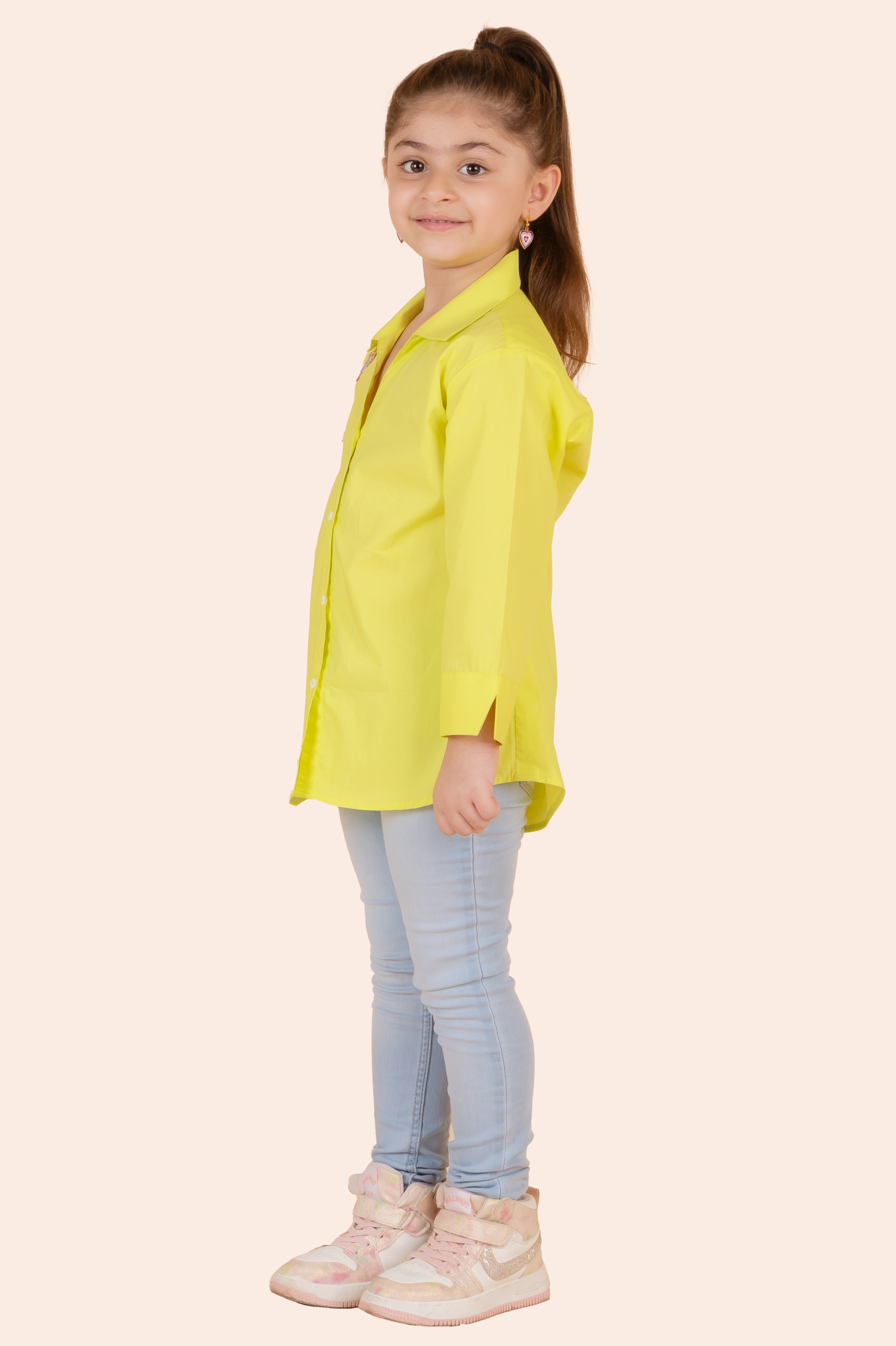 Neon Shirt With Butterfly Embroidery