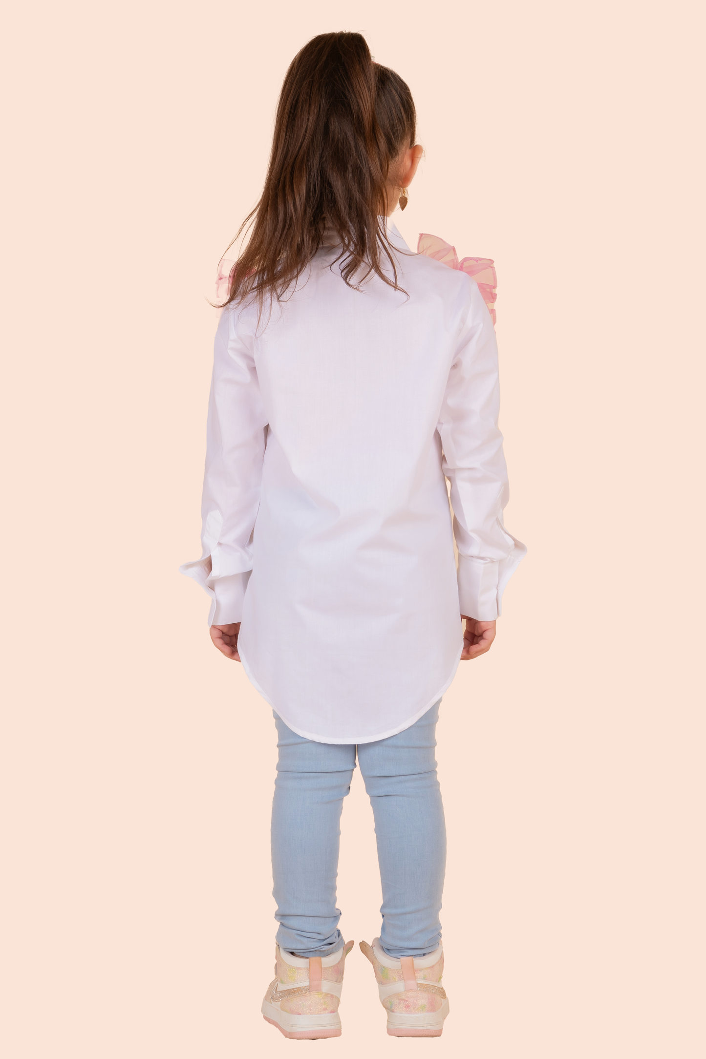 White Shirt With Frill Detailing
