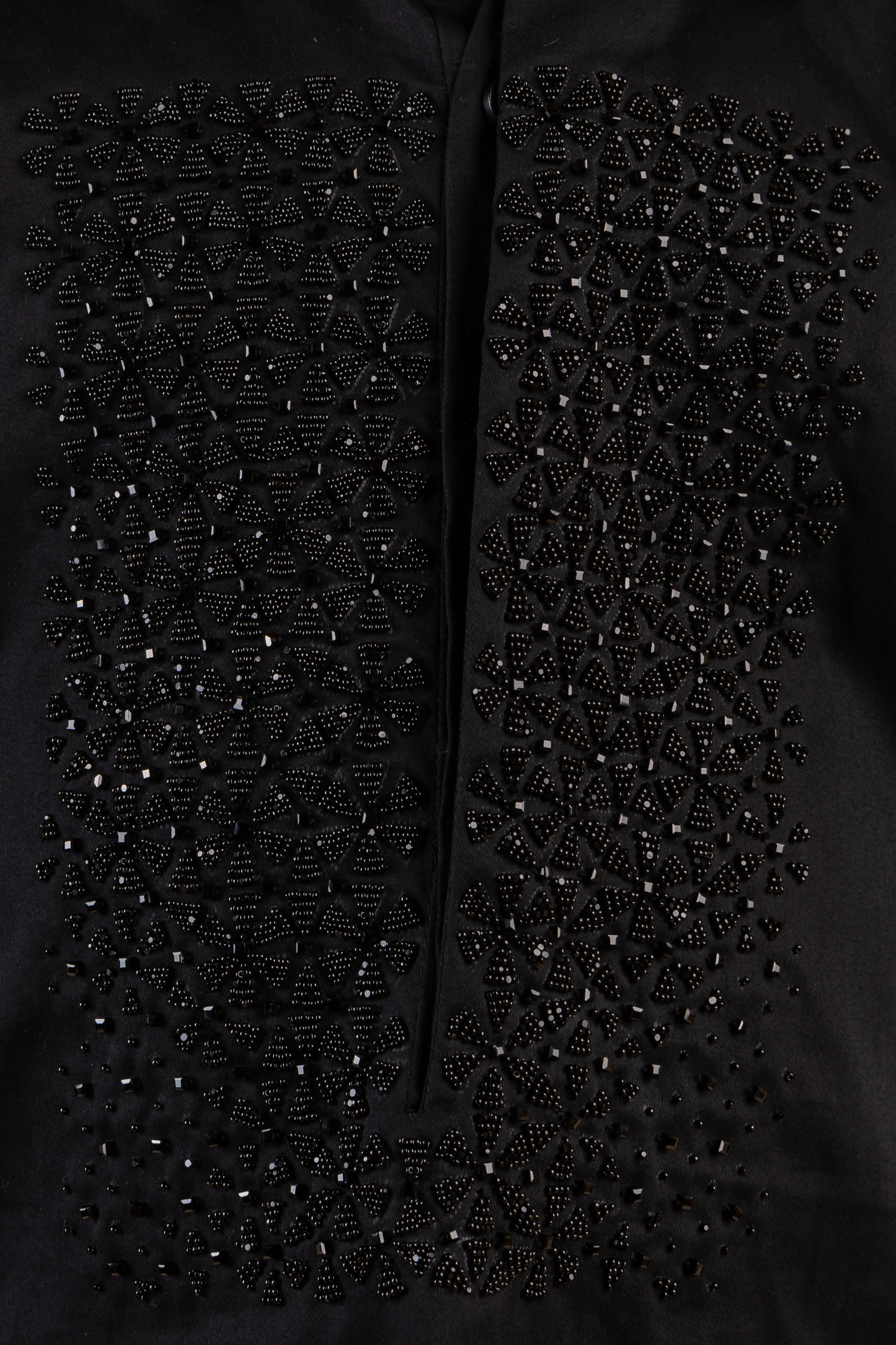 Black Cotton Satin Cutdana Embroidered Kurta Set 