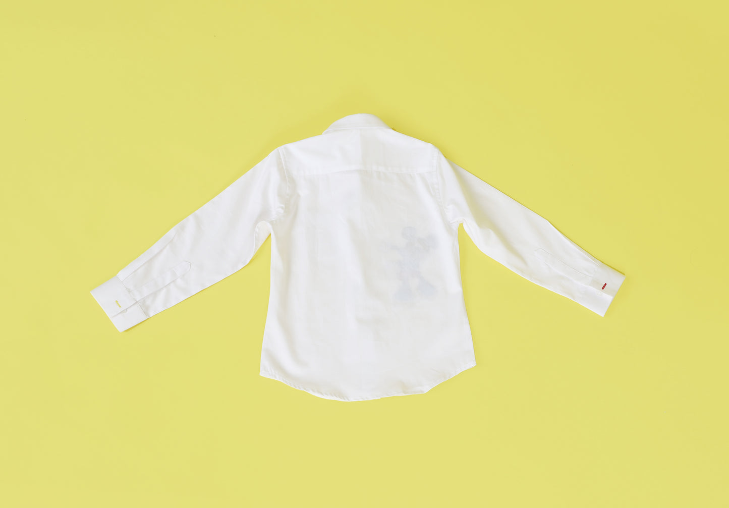 white shirt in cotton satin base with mickey mouse hand embroidery. 