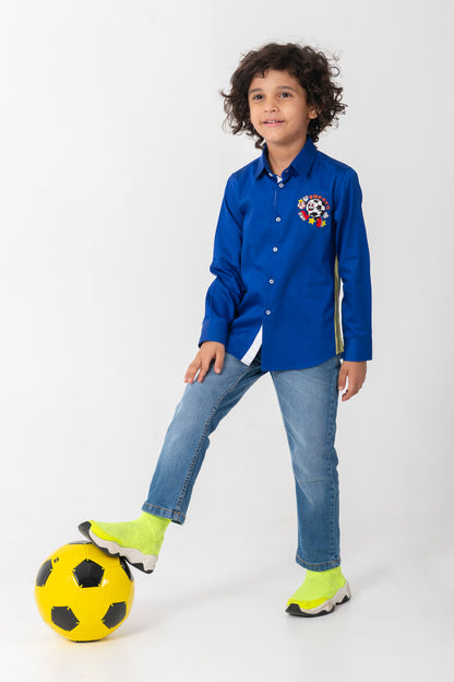 Football Shirt In Royal Blue